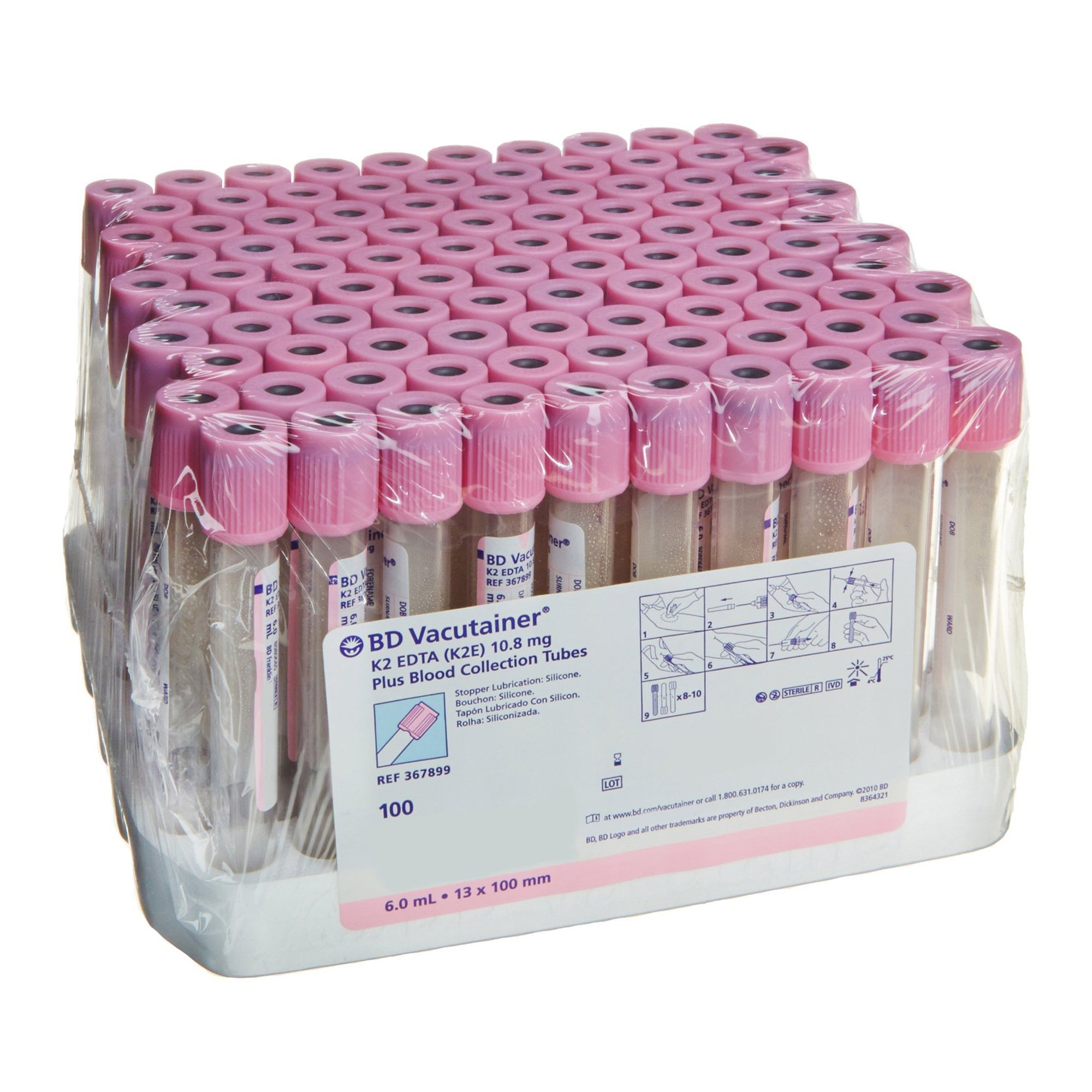 BD Vacutainer Venous Blood Collection Tube, 6 mL, 13 x 100 mm MK 388911