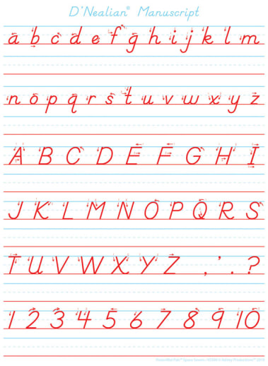 D'Nealian Manuscript PosterMat Pals Space Savers