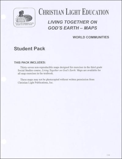 Social Studies 300 Living Together on God's Earth - Student Maps