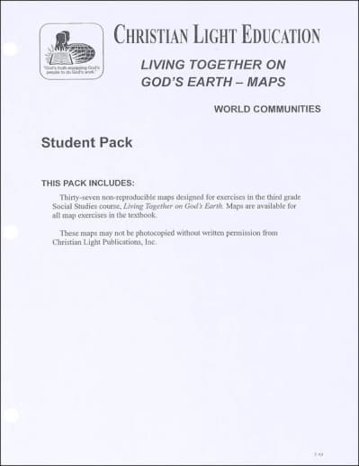 Christian Light Social Studies 300 Living Together on God's Earth - Student Maps