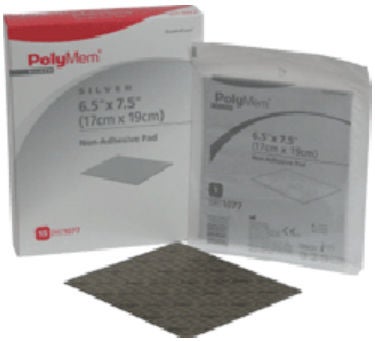 PolyMem Nonadhesive Silver Foam Dressing, 6 x 7 Inch MK 550401