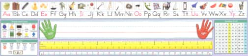 Primary Adhesive Desk Plate - Traditional Manuscript
