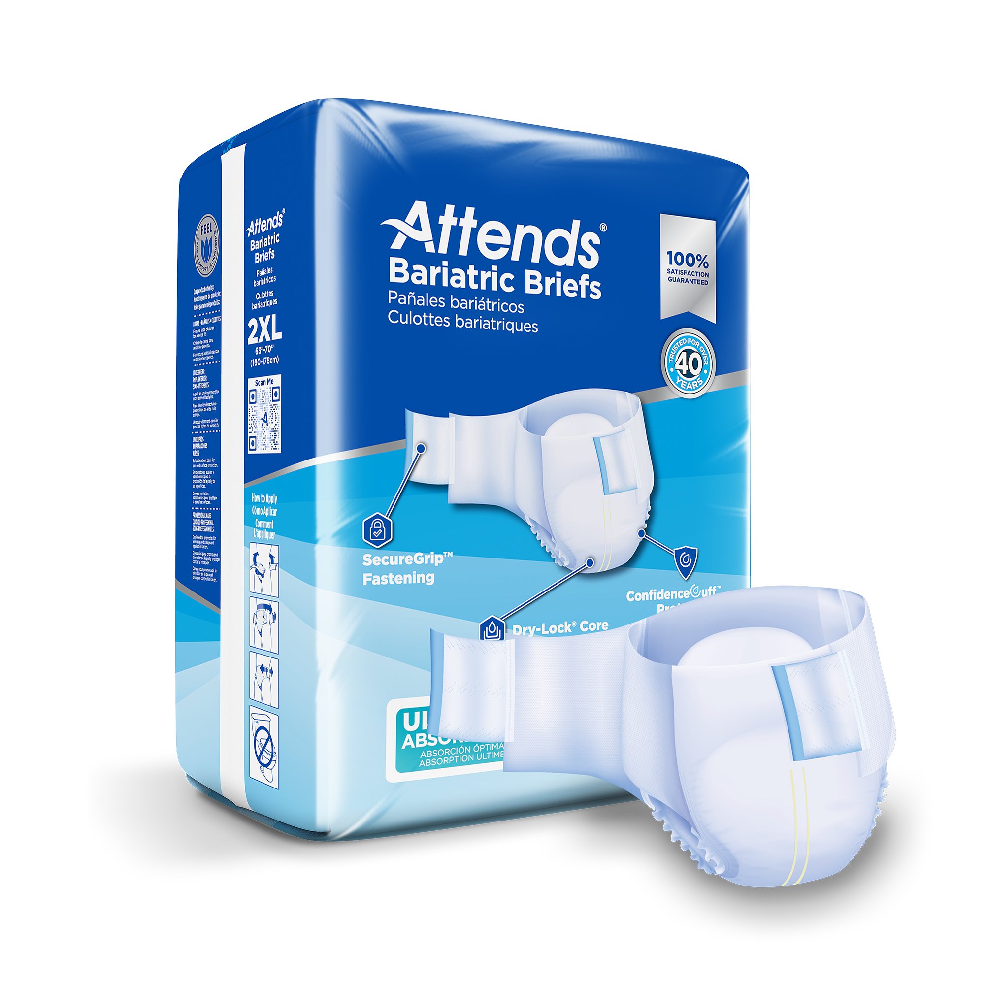Attends Bariatric Briefs, 2X-Large MK 950227