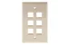 Keystone Wall Plate, 6 Port, Beige / Ivory