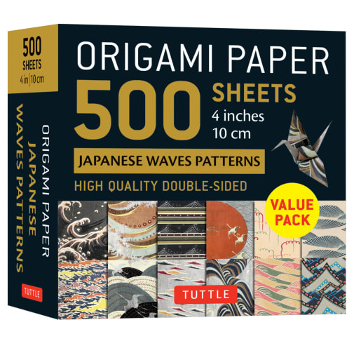 Origami Paper 500 Sheets Japanese Waves Patterns 4"