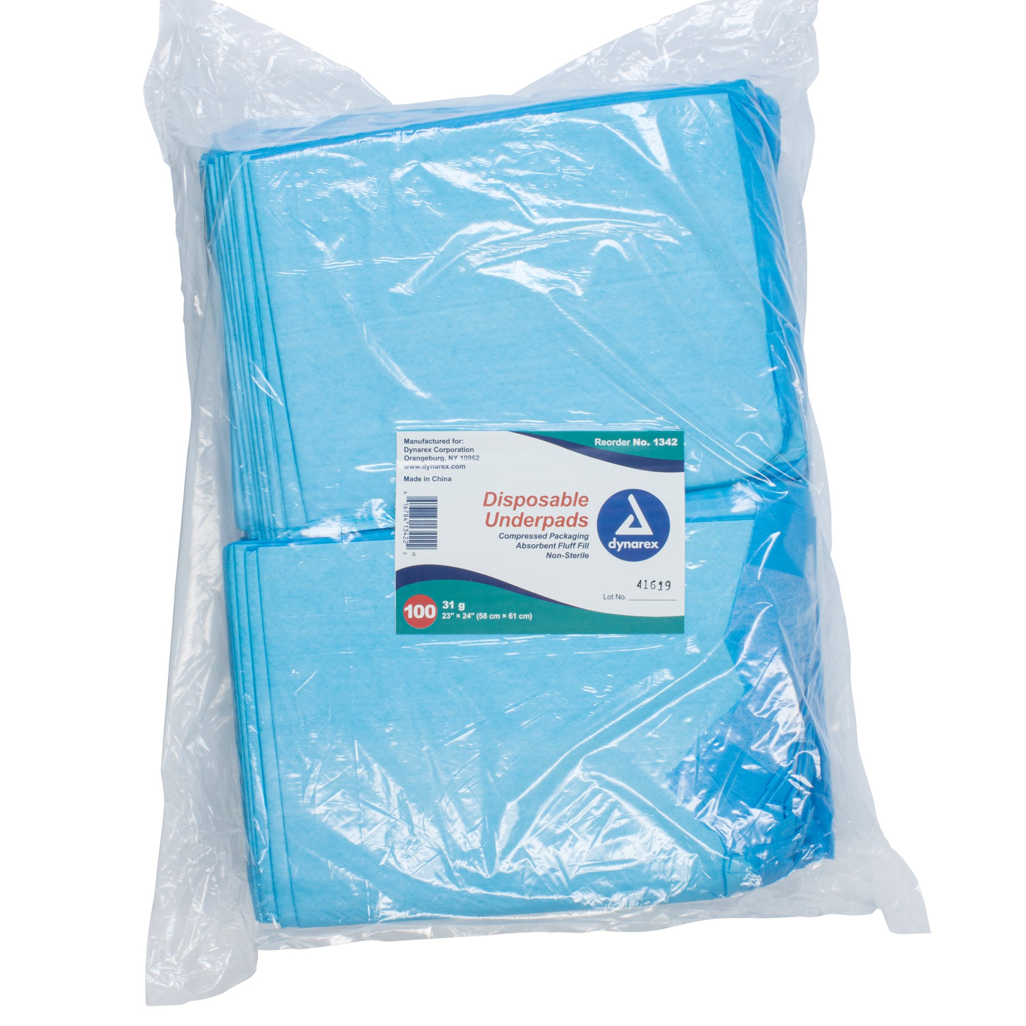 Dynarex Absorbent Fluff Fill Underpad, 23 x 24 Inch MK DYN-1342
