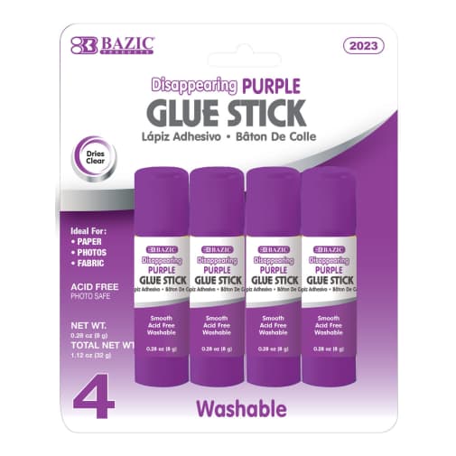 Glue Sticks (Disappearing Purple Acid Free, Washable) 4/Pack