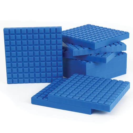 Interlocking Base Ten Blocks - Blue 10 Flats