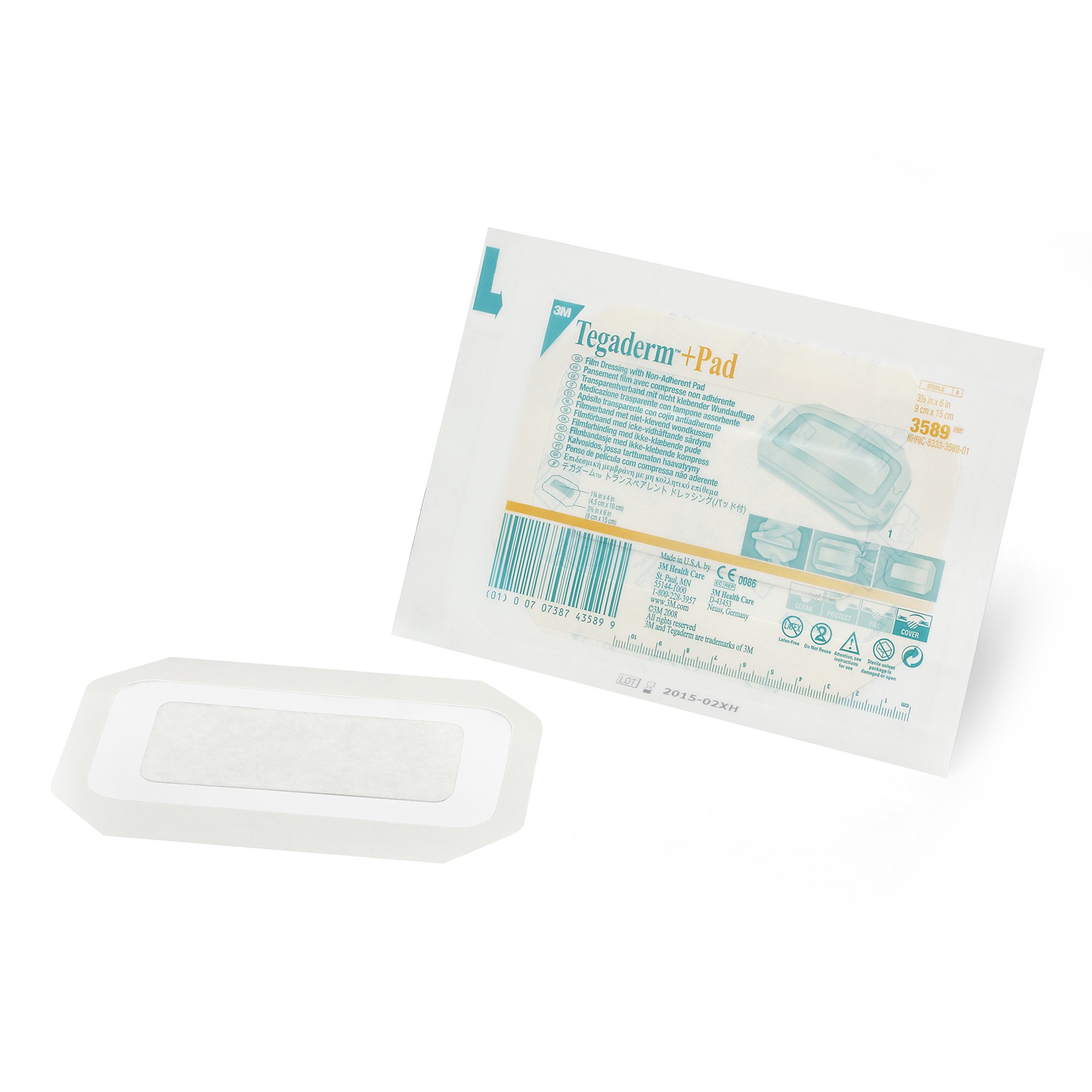 3M Tegaderm Transparent Film Dressing with Pad, 3-1/2 x 6 Inch MK 324098
