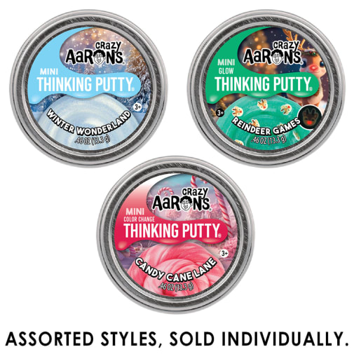 Crazy Aaron's Holiday Thinking Putty 2" Mini Tin (assorted style)