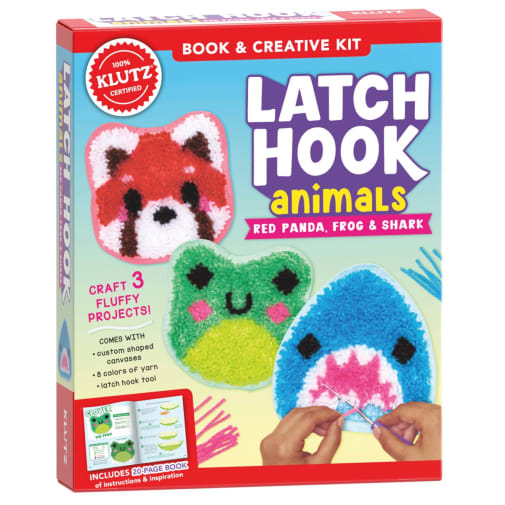 Latch Hook Animals: Red Panda, Frog & Shark