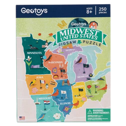 Geotoys Midwest Regional Puzzle - 250 pieces