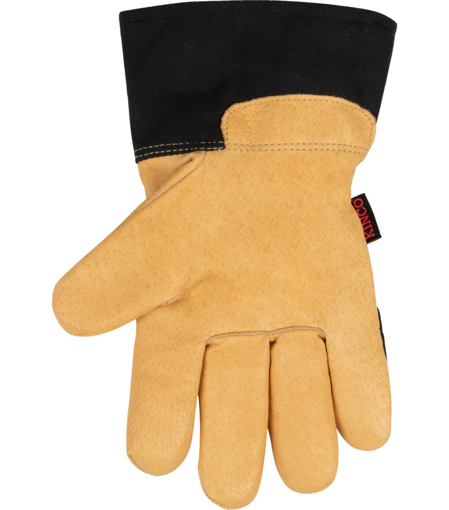 Lined Grain Pigskin Palm with Safety Cuff, Black, large image number 1