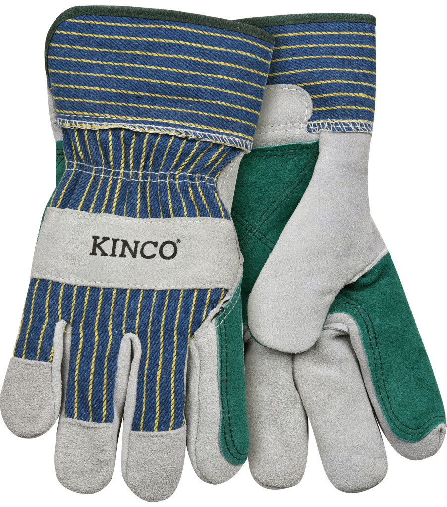 Suede Cowhide with Double-Palm & Safety Cuff, Striped, large image number 0