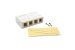 RJ45 Blank Surface Mount Box, 4 Ports, White