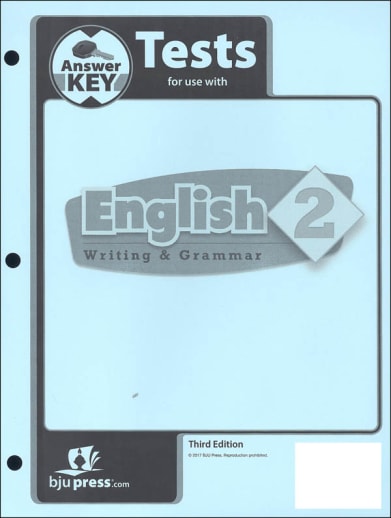 BJU Press English 2 Testpack Key, 3rd Edition