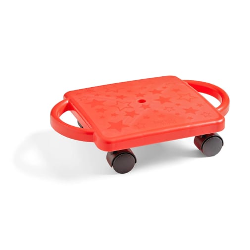 Plastic Scooter Board with Safety Handles: Red