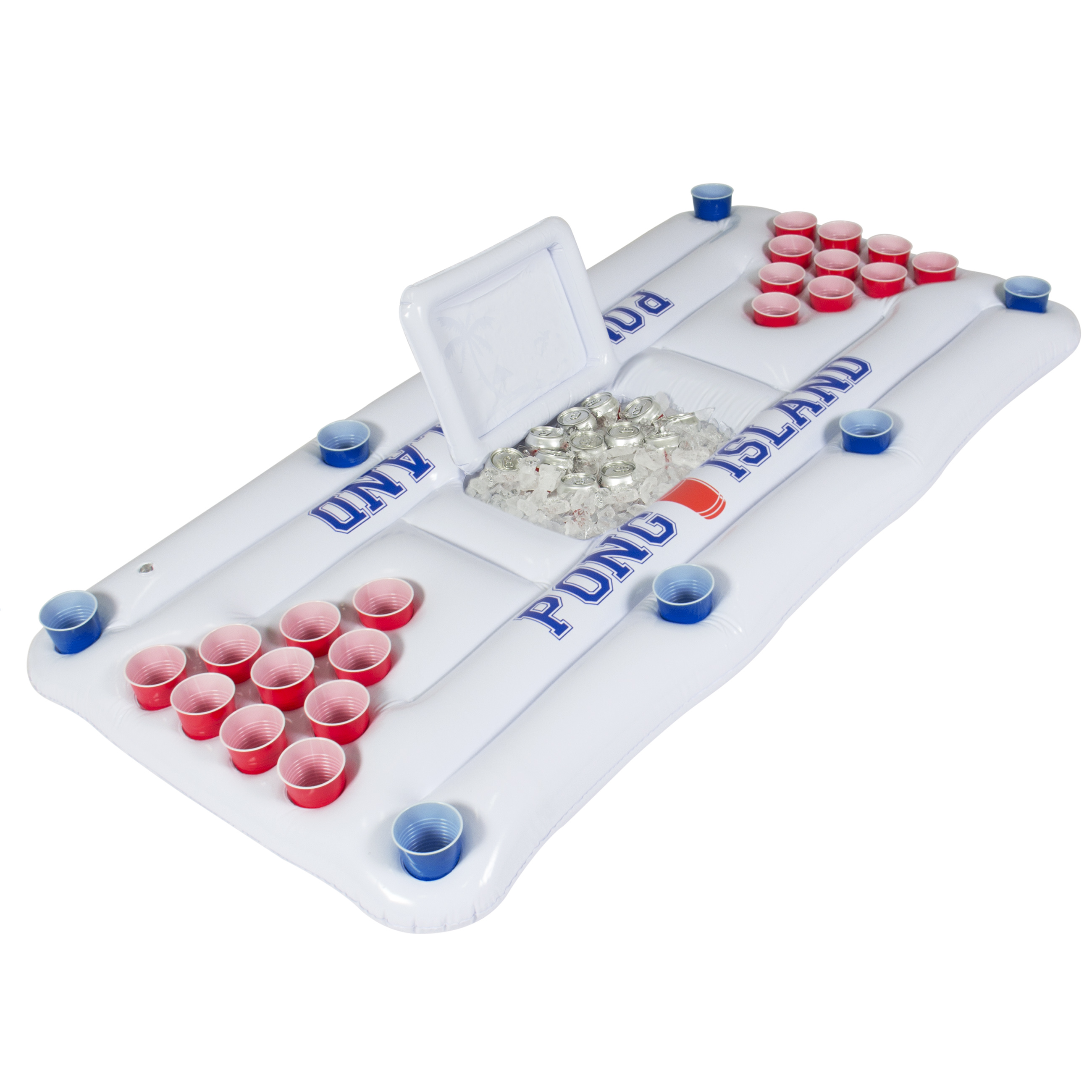 Inflatable Floating Beer Pong Table w/ Cooler - Multicolor