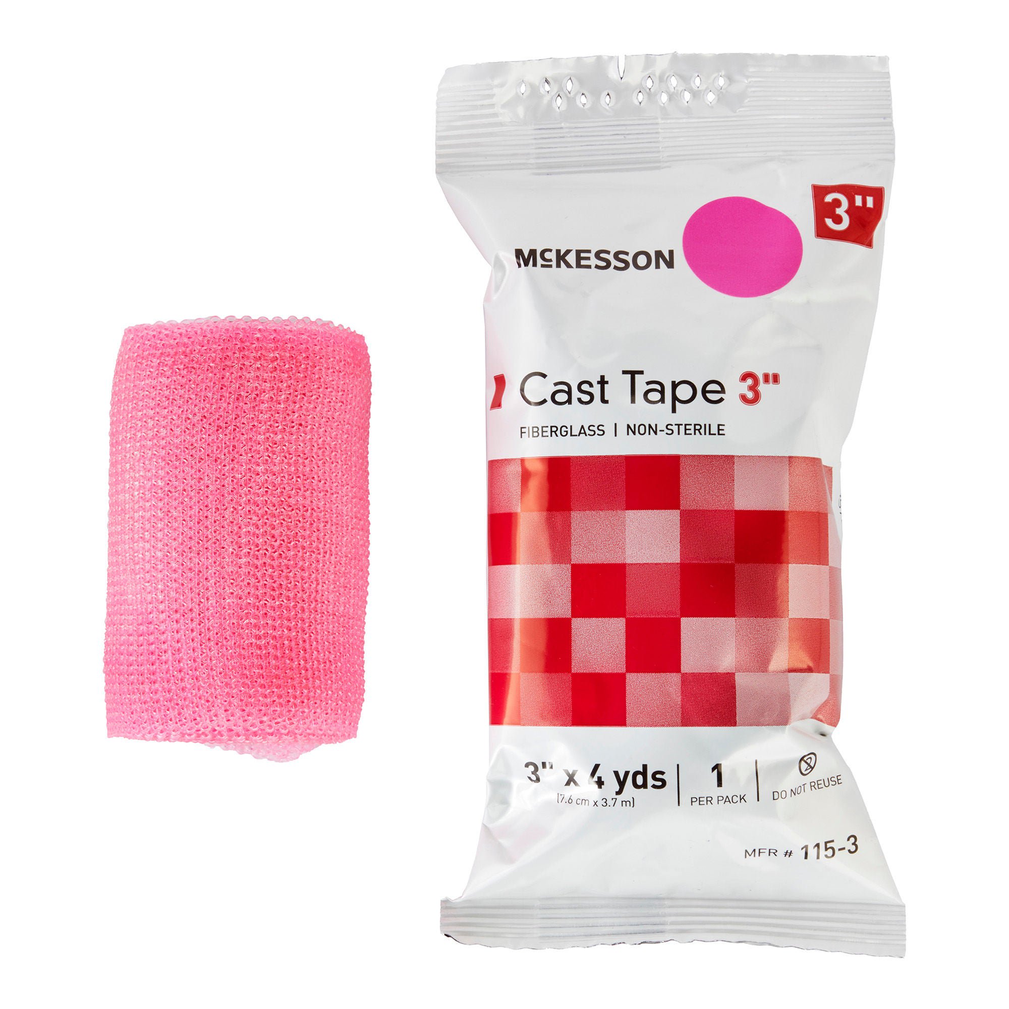 McKesson Pink Cast Tape, 3 Inch x 4 Yard MK 733696