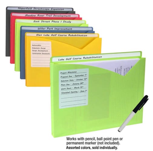 Write-On Poly File Jacket Letter Size (Single, Assorted)