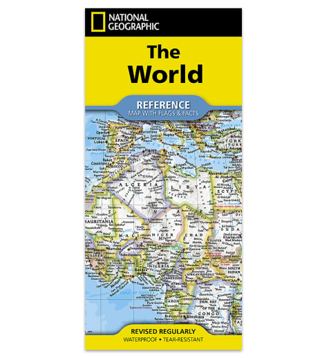 World with Flags & Facts Map (folded)