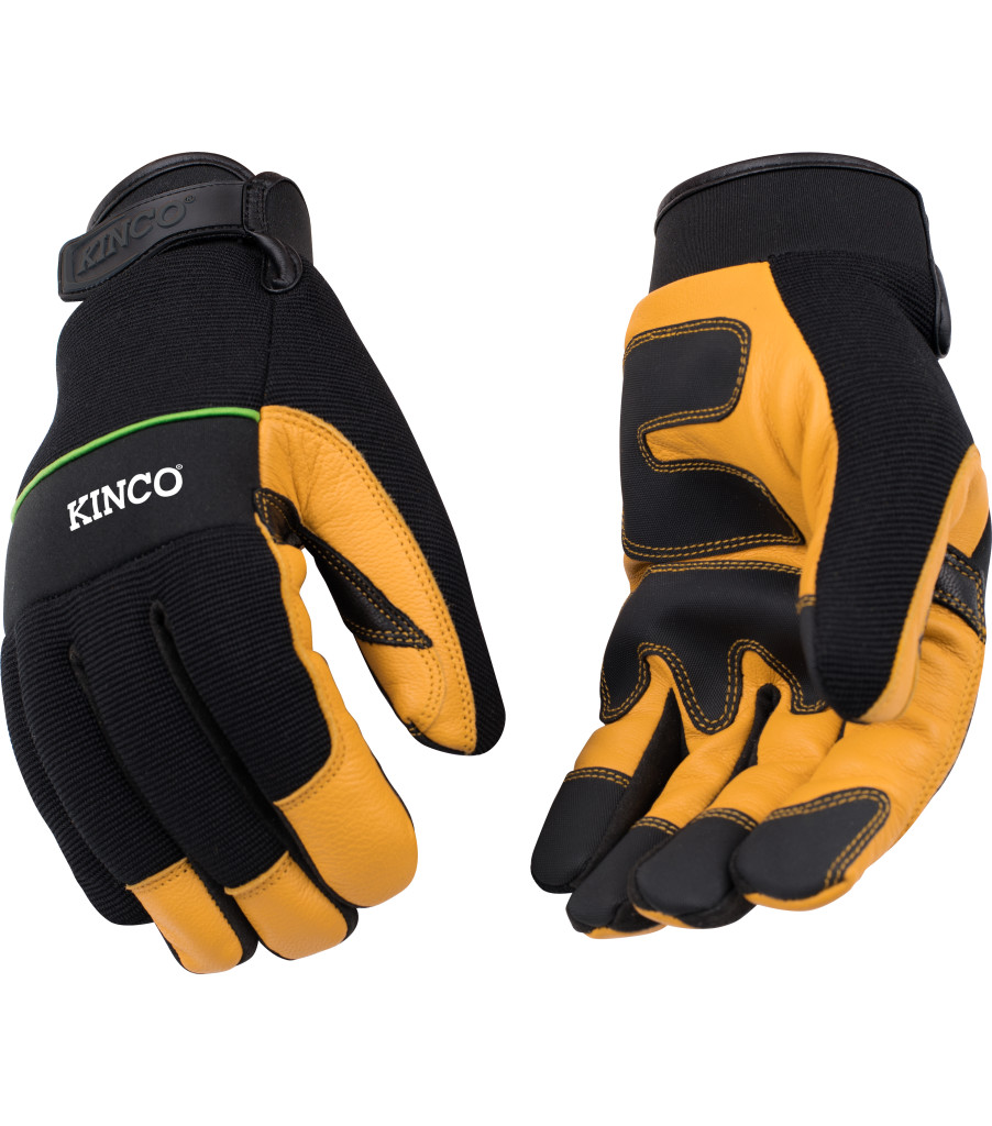 KincoPro&trade; Premium Grain Goatskin & Synthetic Hybrid with Pull-Strap, Black, large image number 2