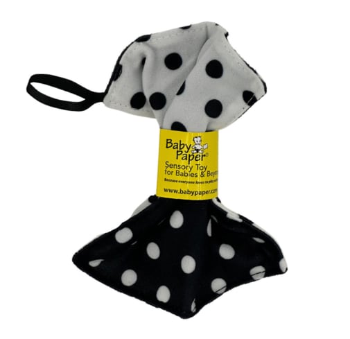 Baby Paper - Black/White Polka Dot 2 Sided with Loop