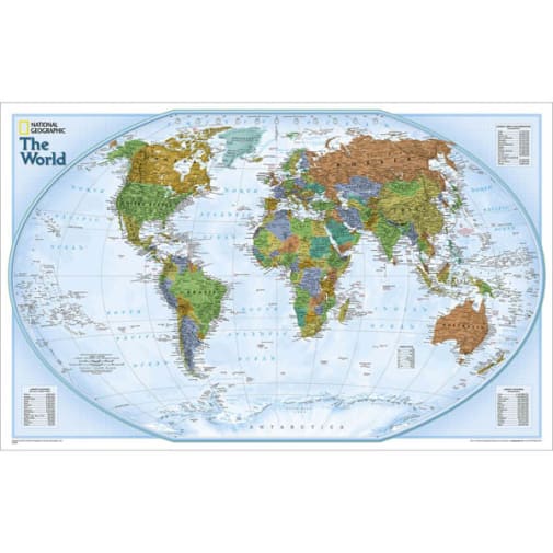 World Explorer Wall Map 32 x 20 - Laminated