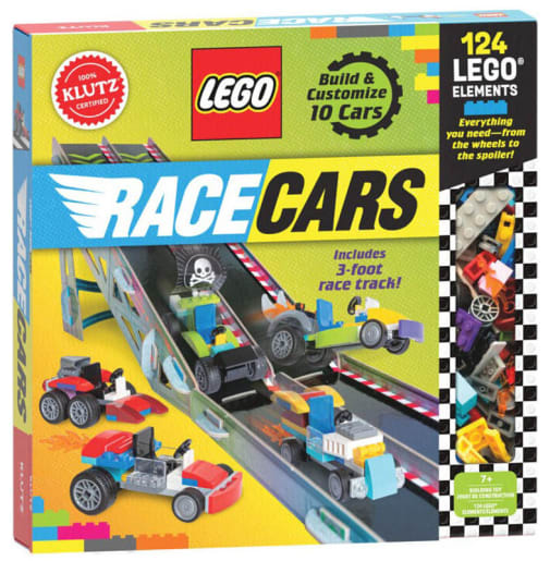 Klutz LEGO Race Cars Activity Book | Includes Bricks and 3-Foot Track