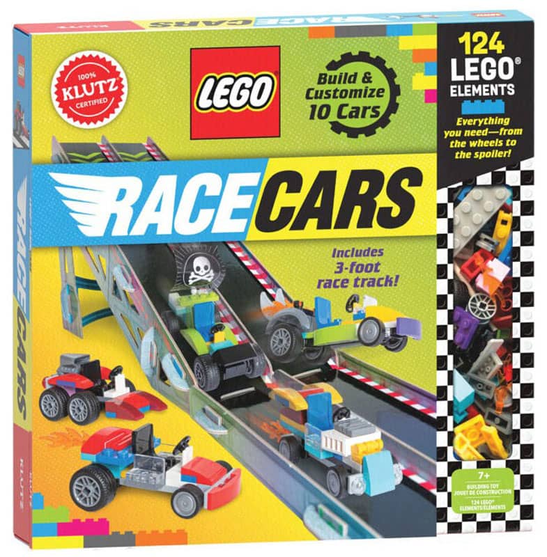 Klutz LEGO Race Cars Activity Book | Includes Bricks and 3-Foot Track