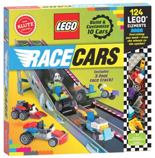 Klutz LEGO Race Cars Activity Book | Includes Bricks and 3-Foot Track