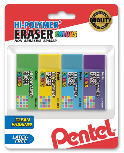 Hi-Polymer Block Eraser Colors, Small, 4 pack