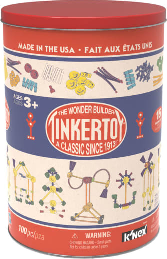 Tinkertoy Classic Building Tin (100 Pieces)
