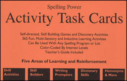 Spelling Power Activity Task Cards