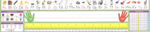 Primary Adhesive Desk Plate - Modern Manuscript