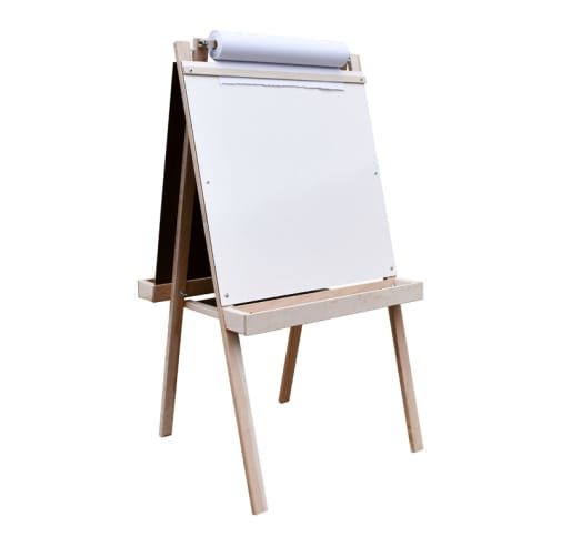 Beka Deluxe Child's Easel: Magnetboard/Chalkboard with Wood Trays 48"