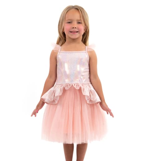 Little Adventures Rose Gold Tutu Dress, Size L (Ages 5-7)