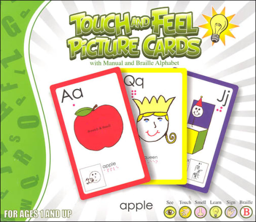 Touch and Feel Picture Cards with Manual and Braille Alphabet