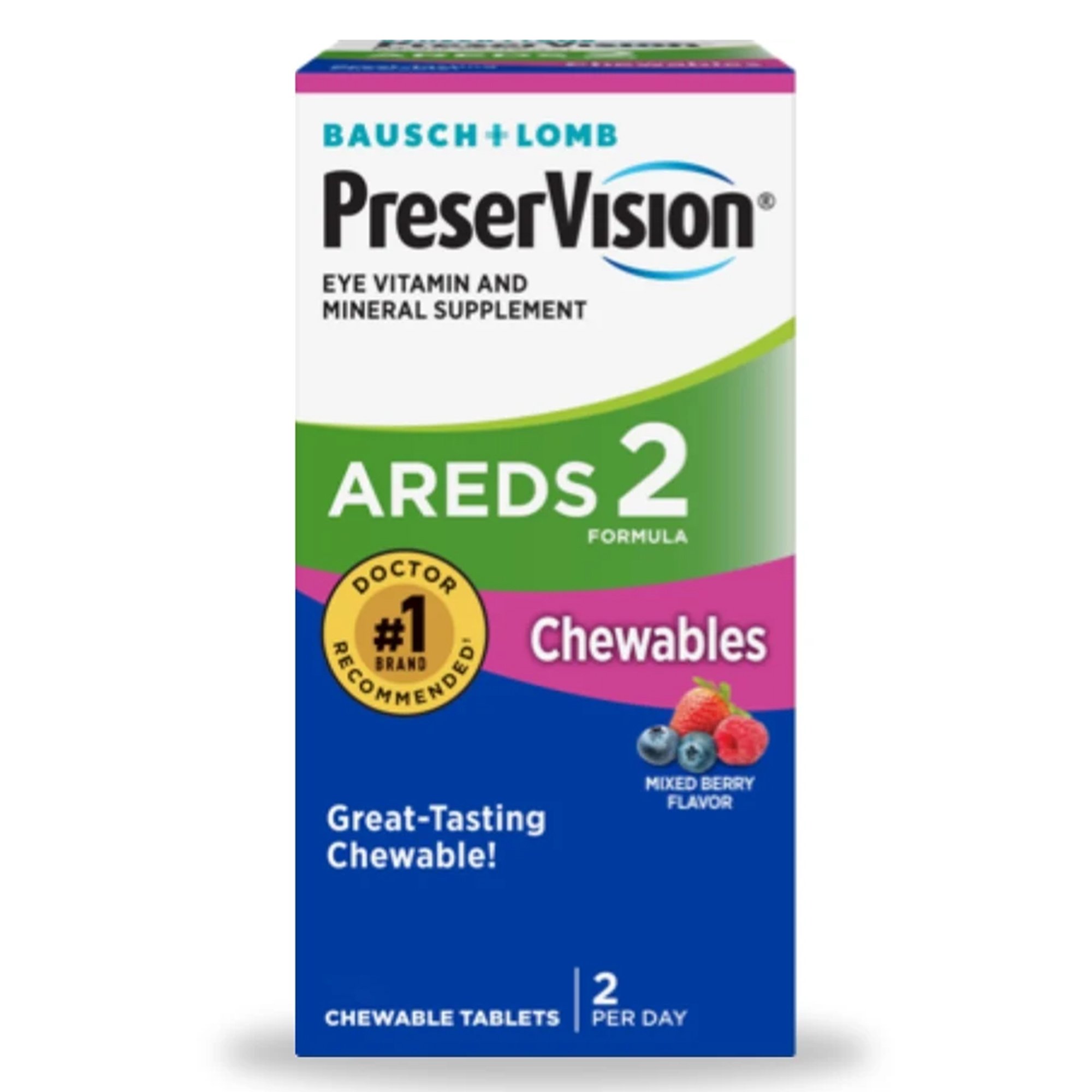 Bausch + Lomb PreserVision AREDS 2 Chewables, Mixed Berry Flavor MK 1158294