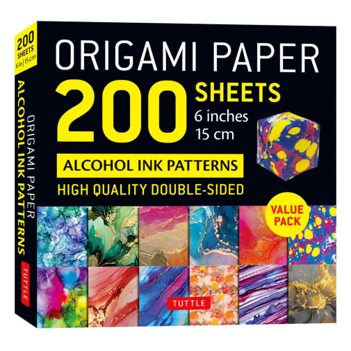 Origami Paper - 200 Sheets Alcohol Ink Patterns 6"