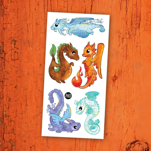 Dragons and the Elements Temporary Tattoos