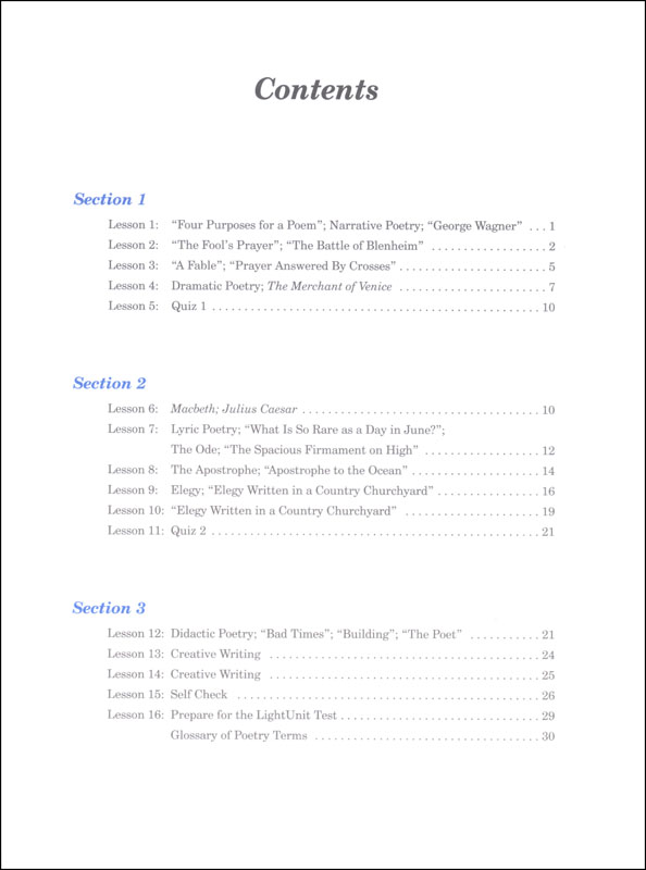 Literature I LightUnit 4 Sunrise Edition Literature i lightunit 4 sunrise edition