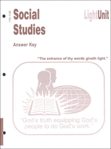 Christian Light Social Studies 1101-1102 LightUnit Answer Key