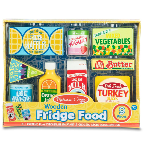 Melissa & Doug Wooden Fridge Food Pretend Play Set