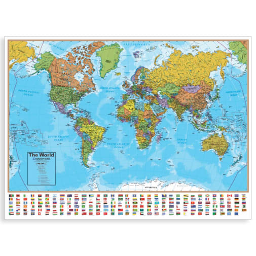 Blue Ocean Series World Wall Map 1:30 Million (38" x 48")