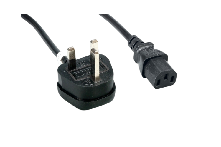AC Power Cord, UK, BS1363 to C13, 18AWG, 3ft, Black