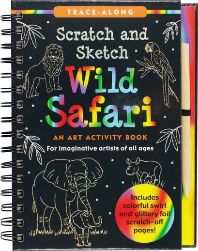 Wild Safari Scratch and Sketch Trace-Along Activity Book