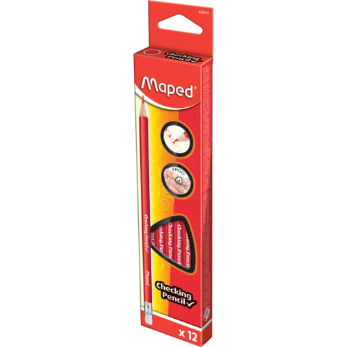 Triangular Red Checking Pencils (Box of 12)