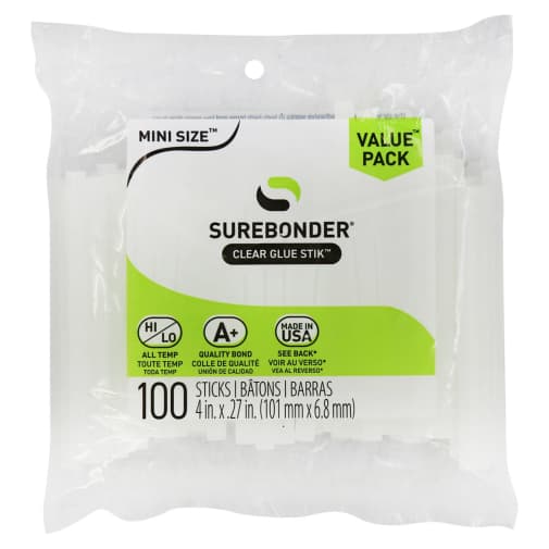 Surebonder All Purpose Stik All Temperature Mini Glue Sticks - 100 - 4" Length