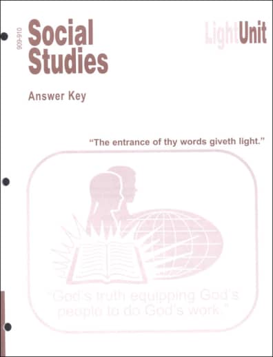 Christian Light Social Studies 909-910 LightUnit Answer Key